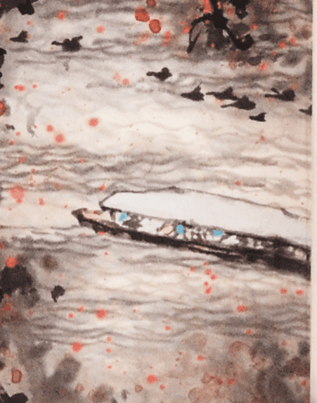 著名花鸟画家 赖殿贤 四尺对开平湖秋月图4
