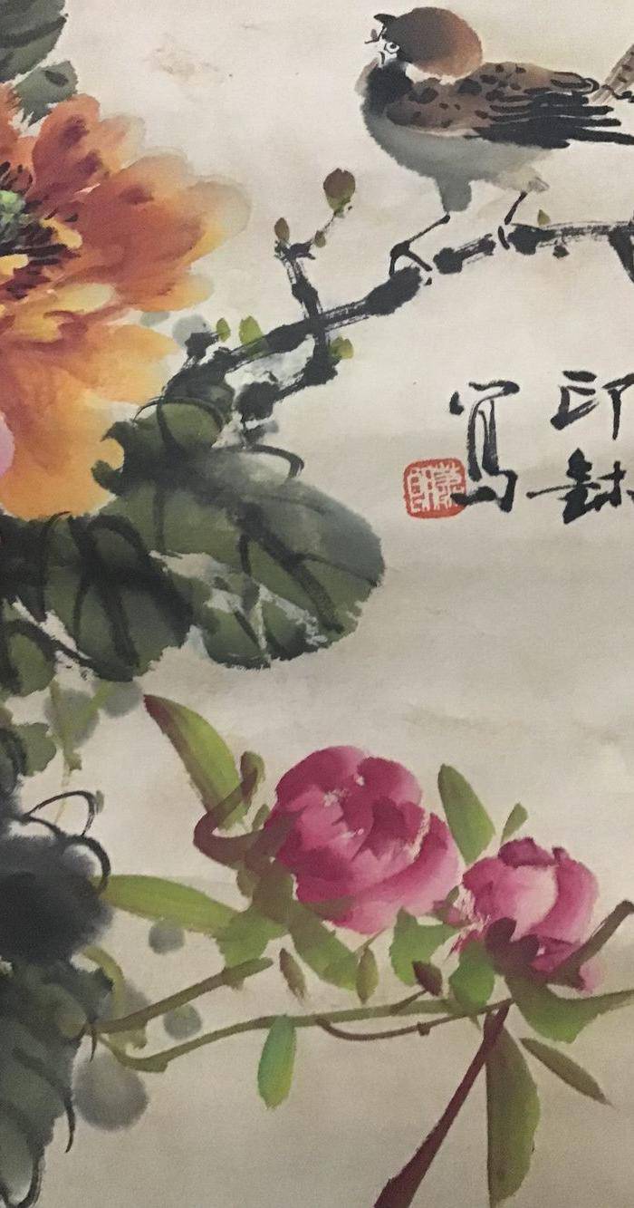 回流民国画家萧朗花卉作品图5