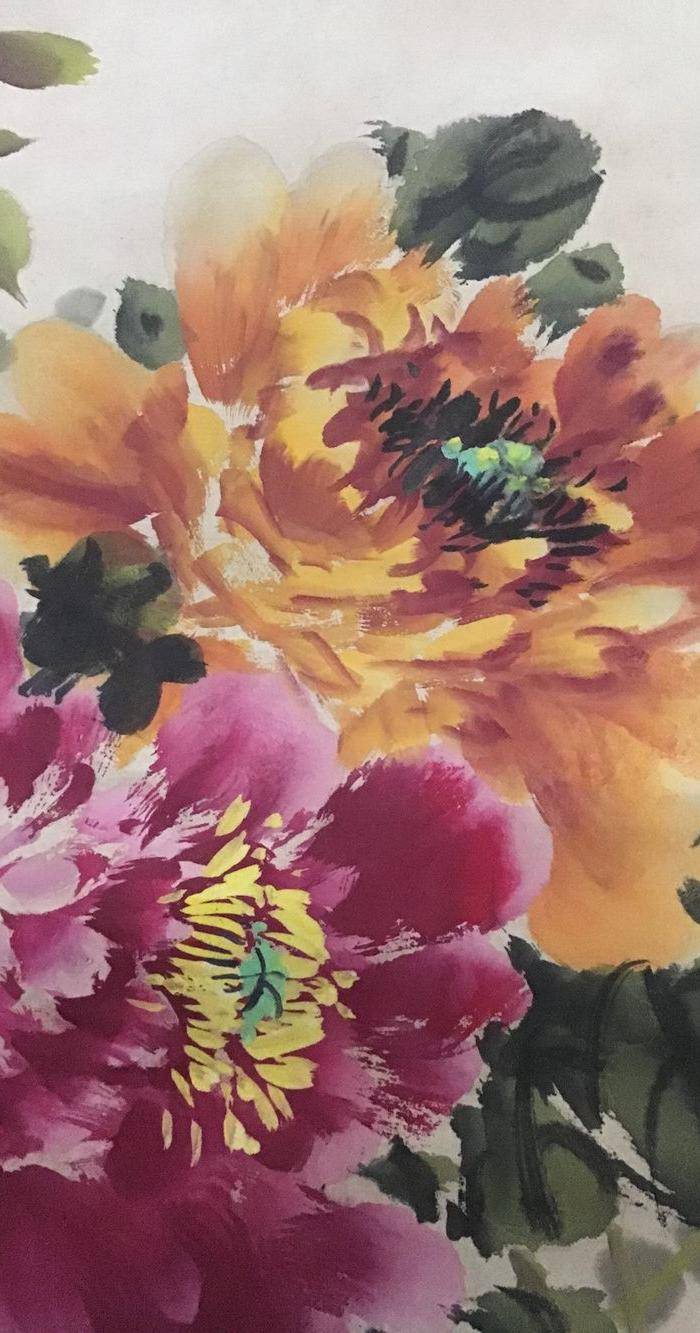 回流民国画家萧朗花卉作品图2