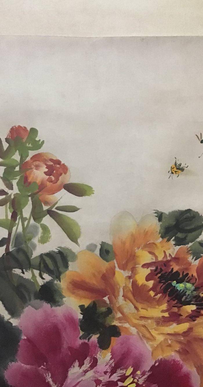 回流民国画家萧朗花卉作品图6