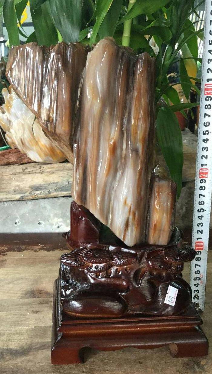 缅甸精品冰种树化玉摆件图6