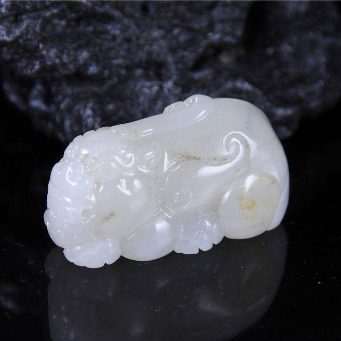 和田玉 籽玉 招财貔貅 招财进宝图2