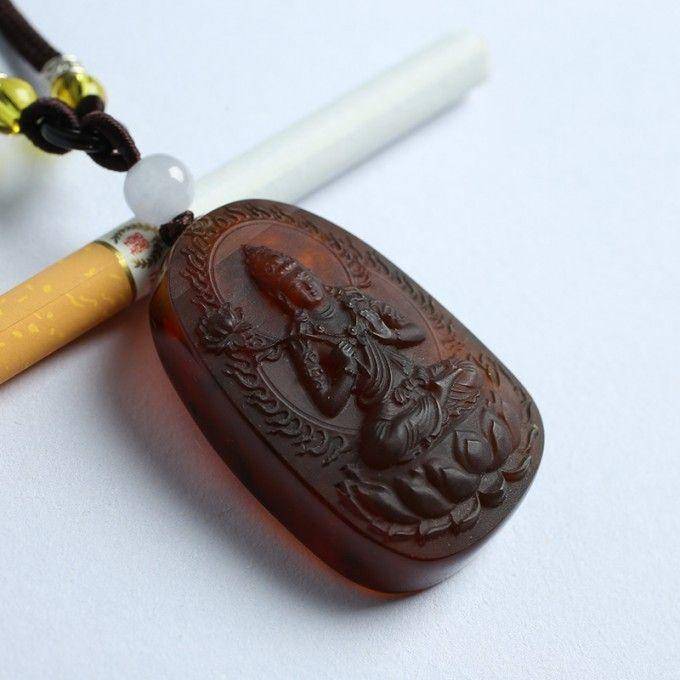 棕红缅甸琥珀大势至菩萨吊坠 26KB12图6