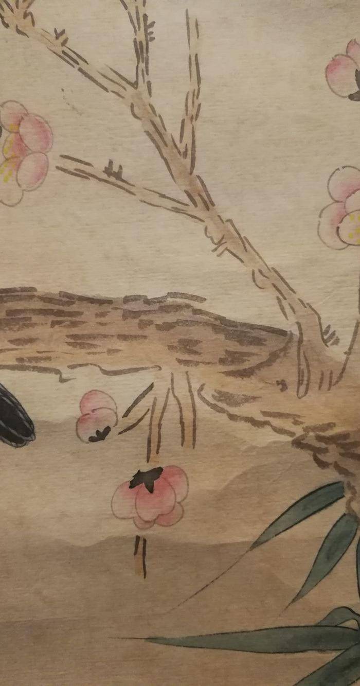 装裱字画梅道人吴镇花鸟寄托款图8