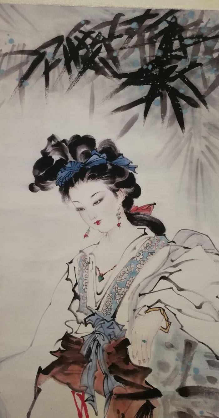 装裱画白伯骅侍女图图4