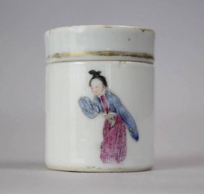 精品 清代无双谱粉彩盖罐 3 图2