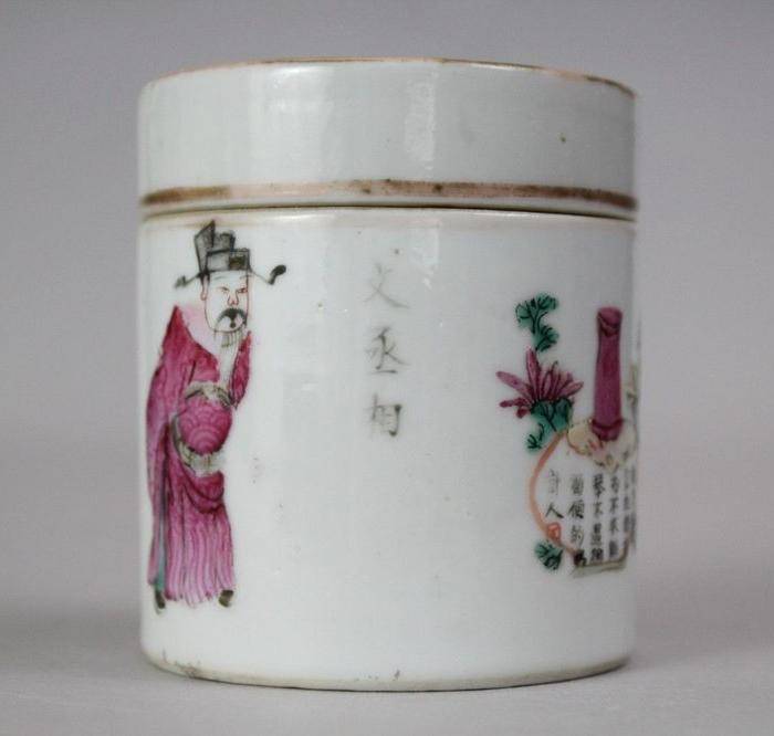 精品 清代无双谱粉彩盖罐 2图2