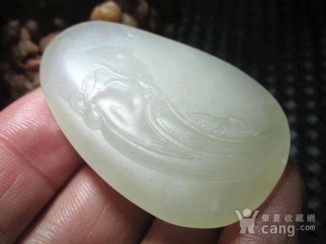 木那料 有些年头 和田玉 洒金皮籽料 精雕 武财神图8