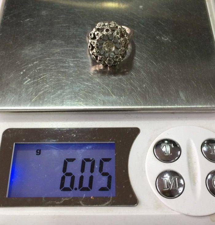 8012欧洲回流老银嵌宝戒指图8
