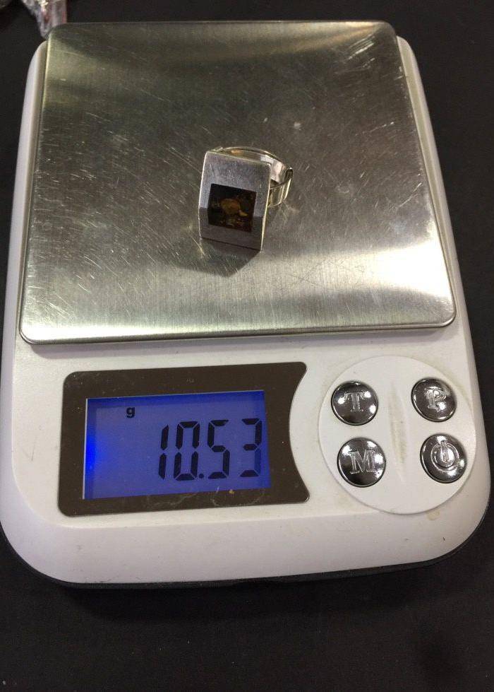 8014欧洲回流老银绿珀戒指图10