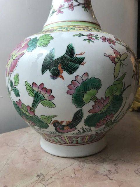 7477 民国 粉彩百鸟朝凤天球瓶图5