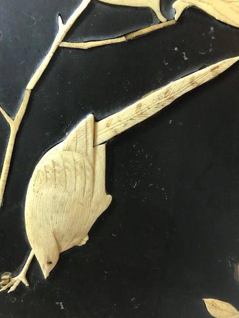 7479 清 嵌宝花鸟漆板图5