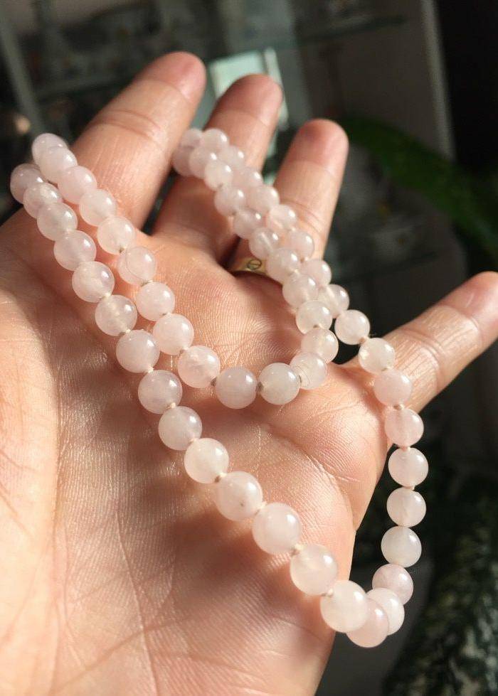 8037欧洲回流粉水晶项链图8