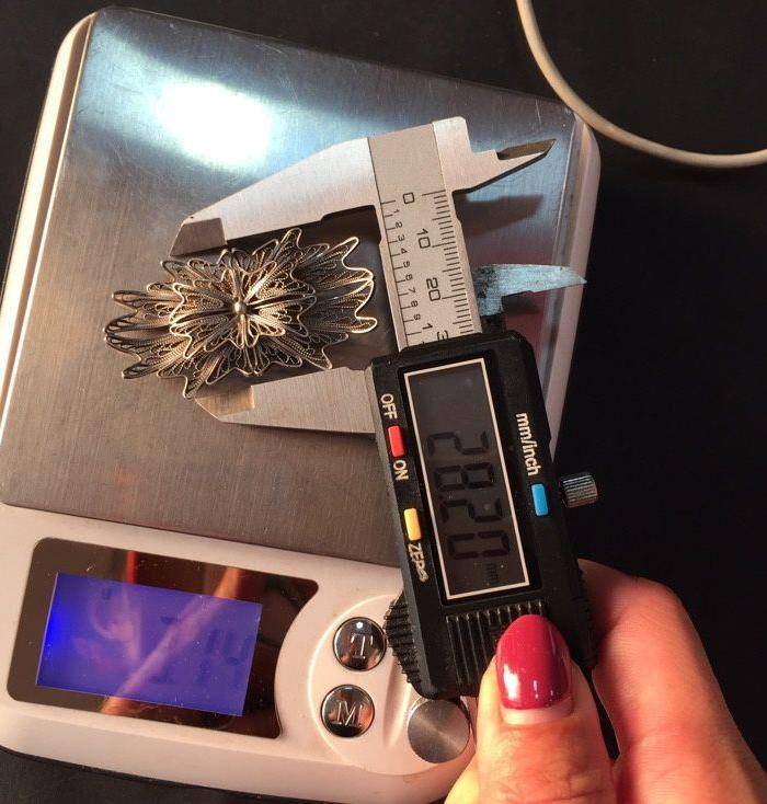 8057欧洲回流老银花丝胸针图12