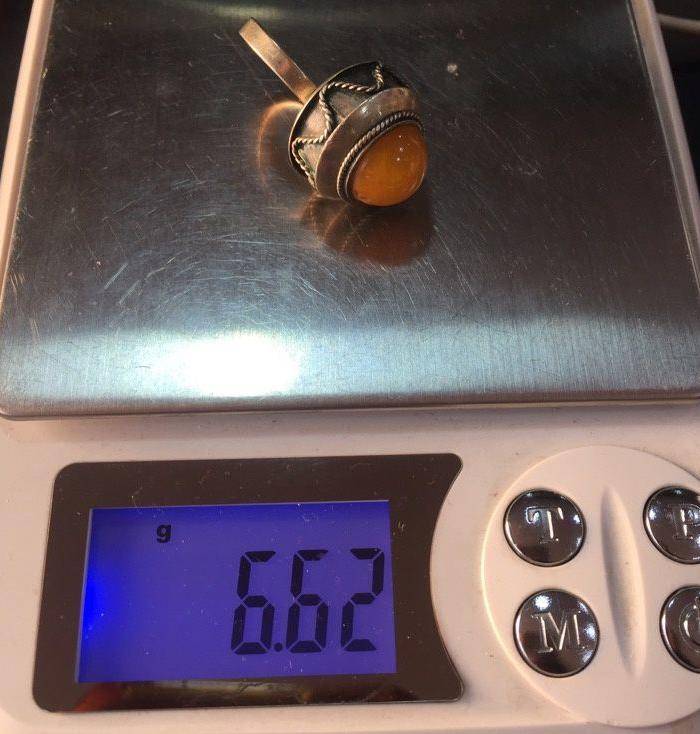 8060欧洲回流白铜镶嵌蜜蜡戒指图10