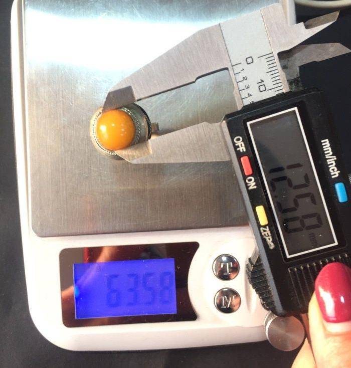 8060欧洲回流白铜镶嵌蜜蜡戒指图11