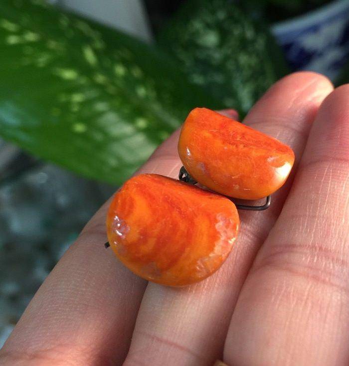 8063欧洲回流老蜜蜡耳夹图5