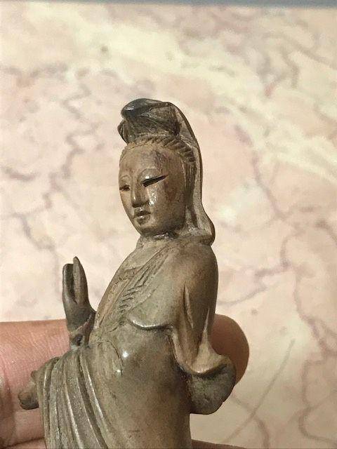 7515 民国黄杨木雕观音图9