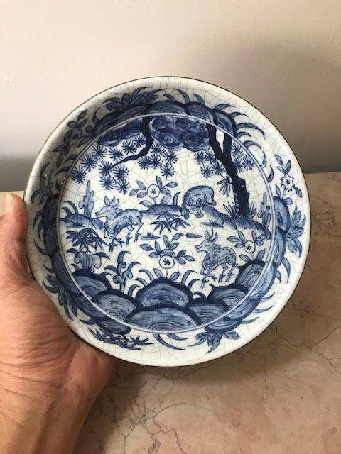 7516 青花狩猎纹笔洗图3