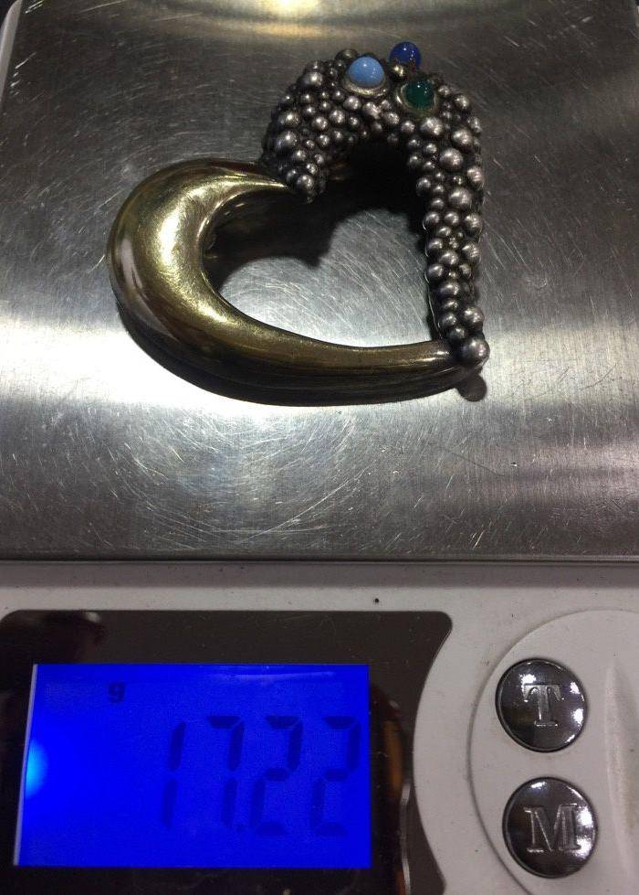 8066欧洲回流925银工心形胸针图10
