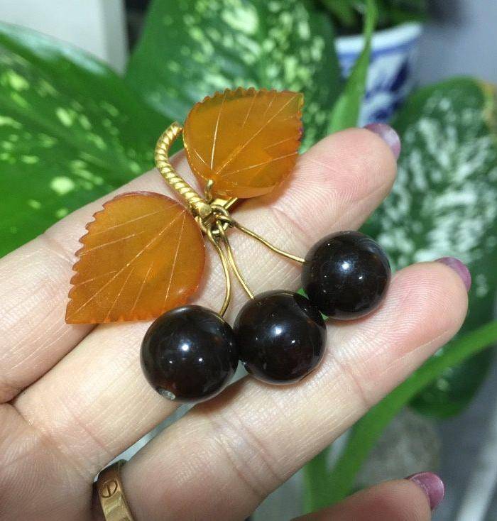 8079欧洲回流俄罗斯金工蜜蜡胸针图5