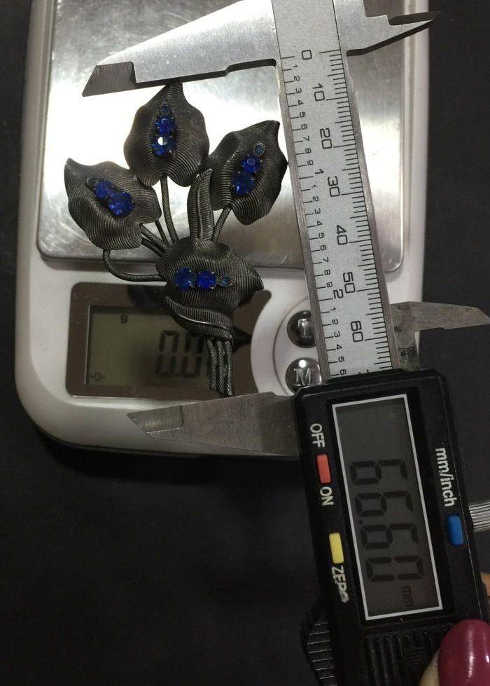 8084欧洲回流嵌宝银胸针图11