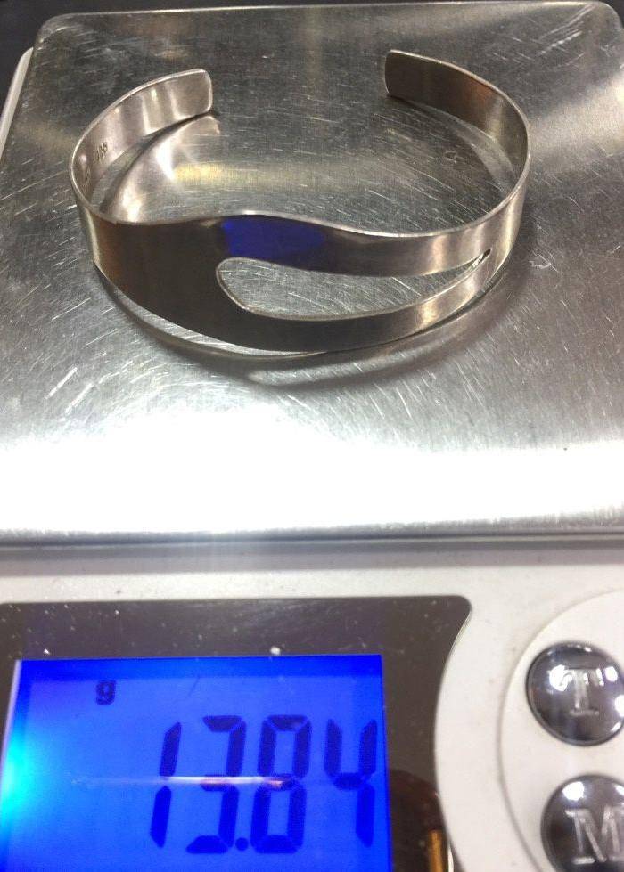 8090欧洲回流银开口银手镯图8