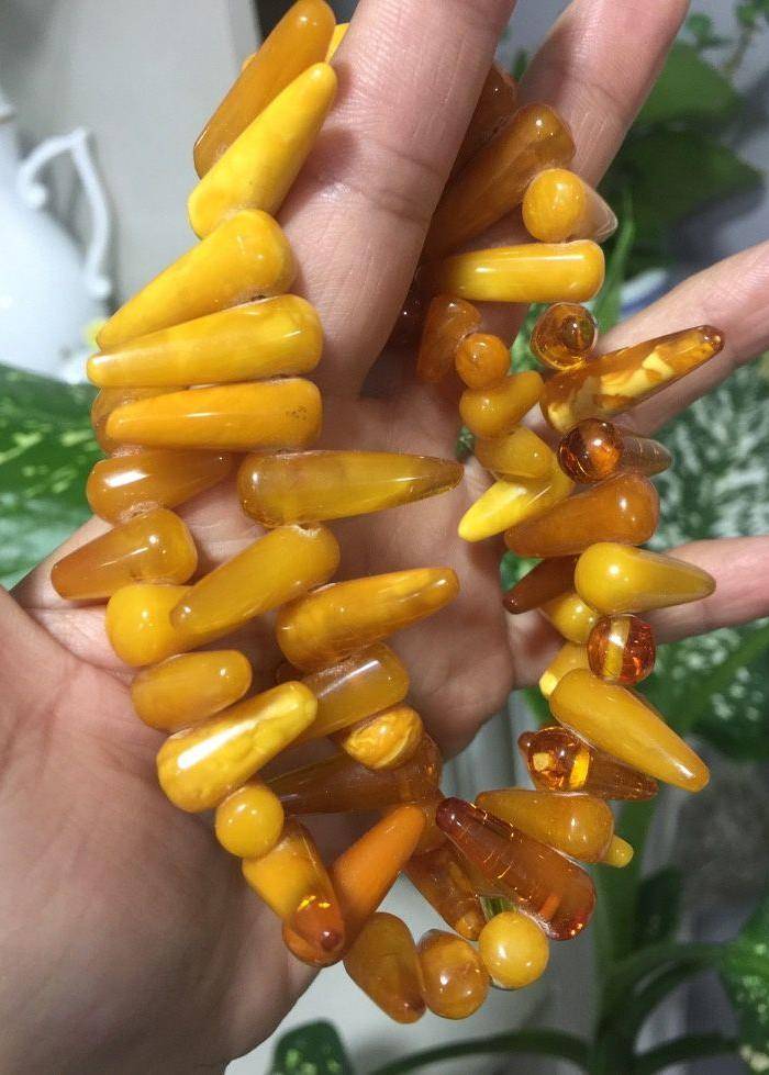 8091欧洲回流锥形老蜜蜡项链图9