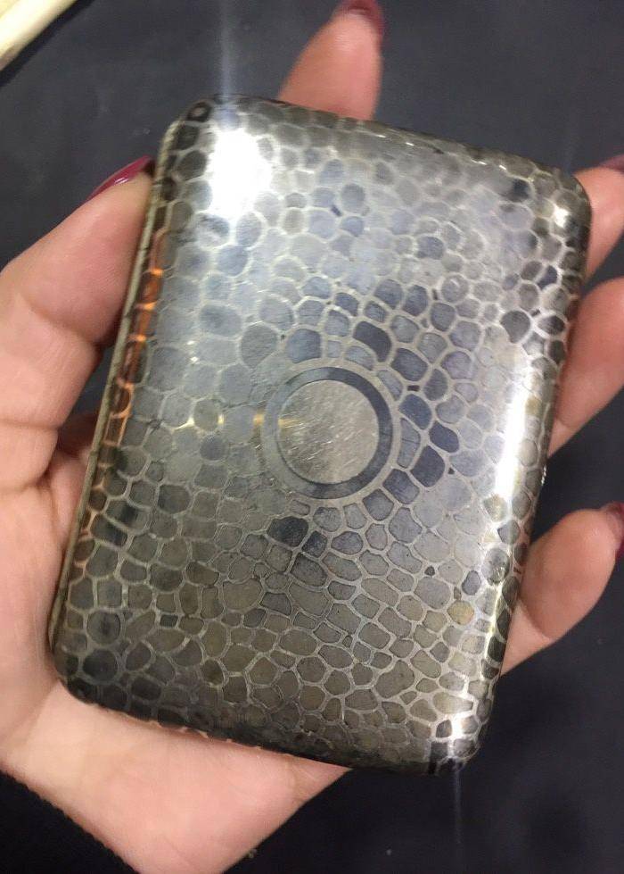 8092欧洲回流老合成银烟盒图2