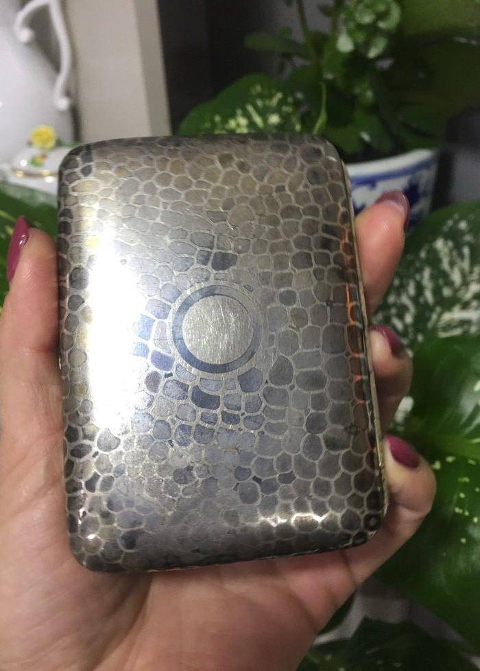 8092欧洲回流老合成银烟盒图5