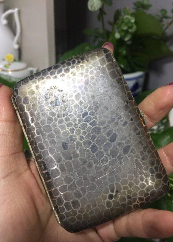8092欧洲回流老合成银烟盒图6