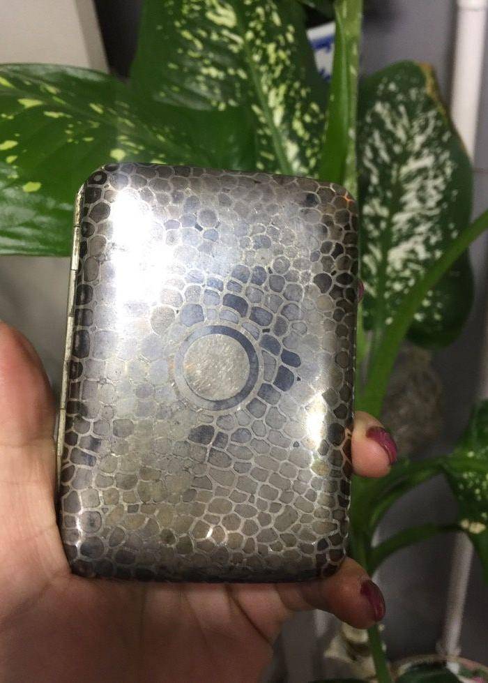 8092欧洲回流老合成银烟盒图8