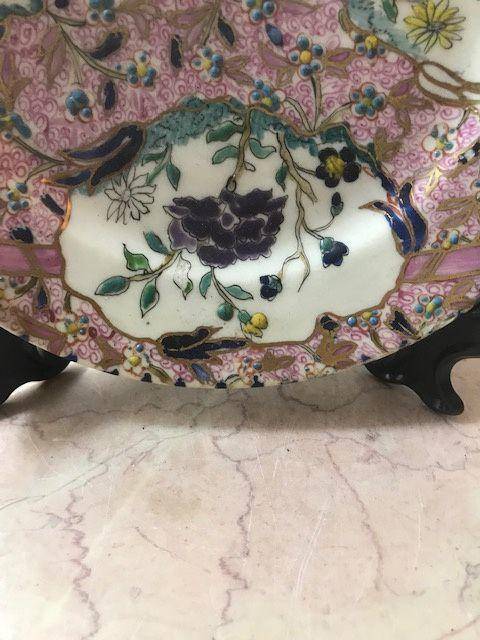 7528 欧洲回流粉彩花卉圆盘图5