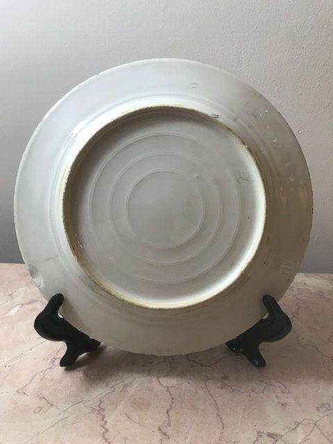 7528 欧洲回流粉彩花卉圆盘图7