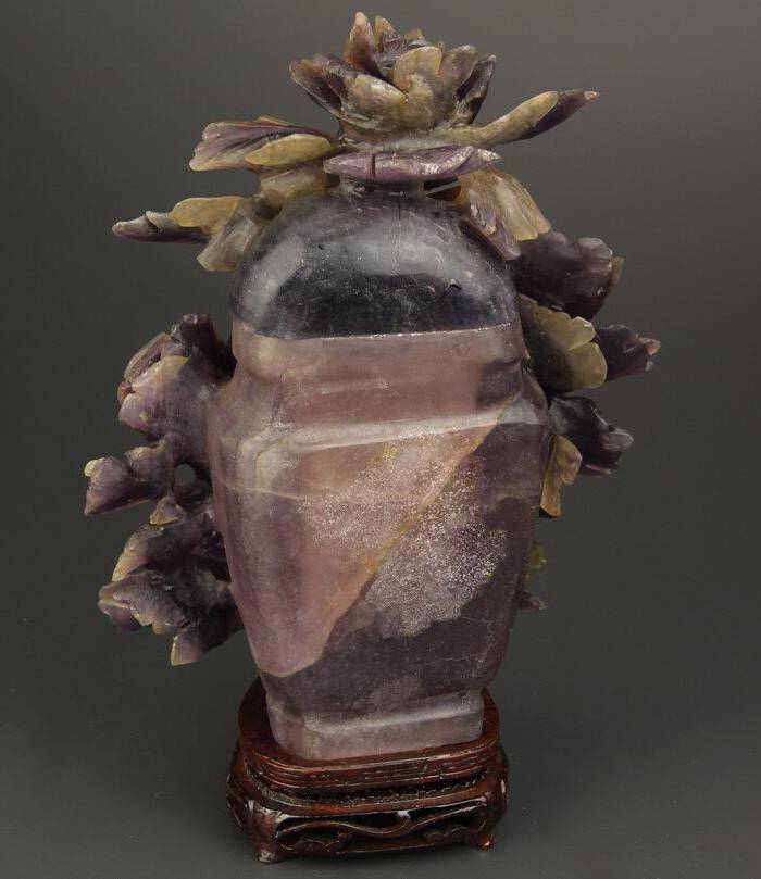 老粉晶花卉发财瓶图2