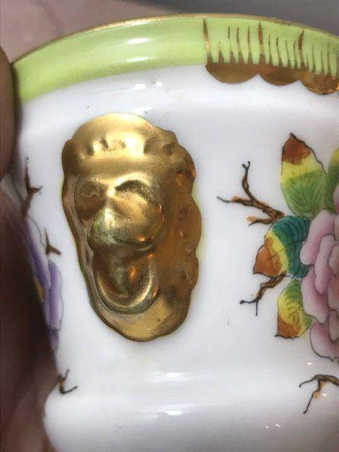 7532 民国粉彩花卉兽耳小花盆图5