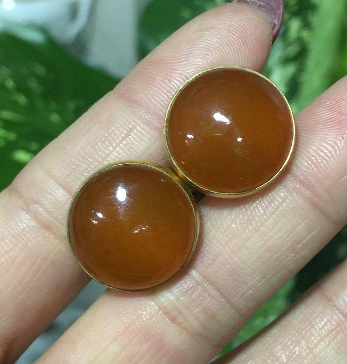 8107欧洲回流俄罗斯金工蜜蜡袖扣图8
