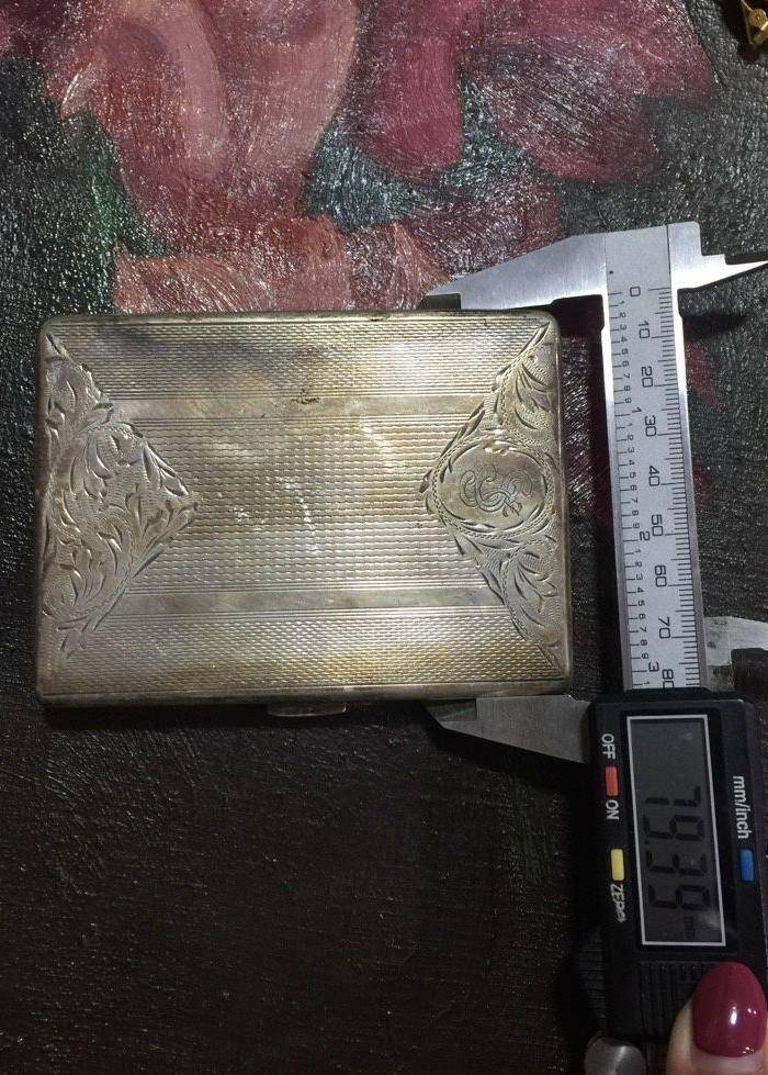 8110欧洲回流老合成银烟盒图12