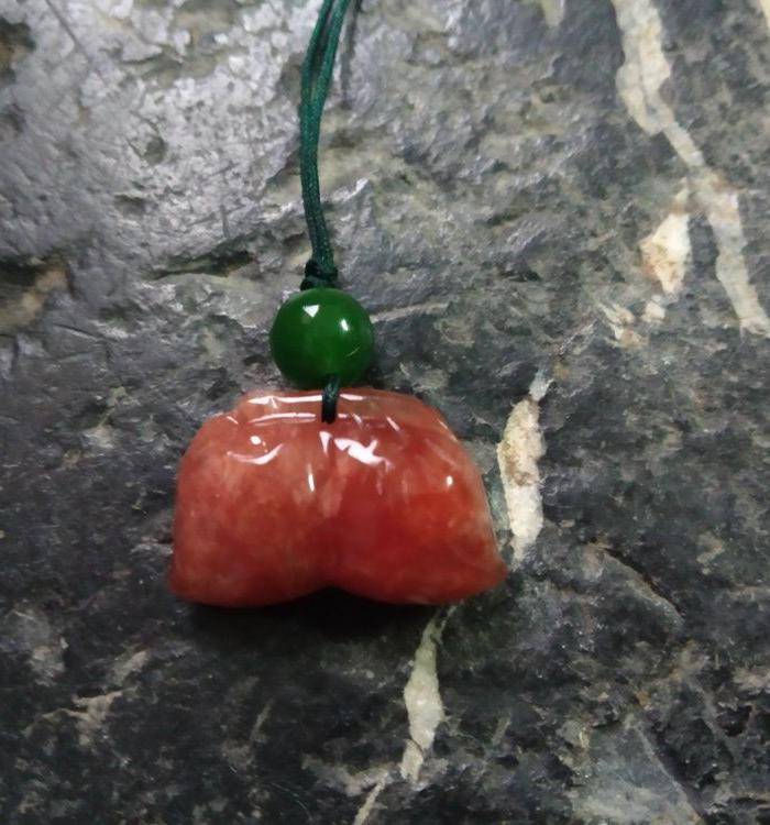 老红翡双挑吊坠图2