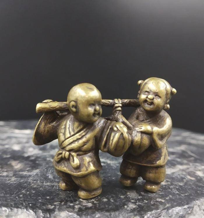 精品 收藏级 童子祝祷摆件图2