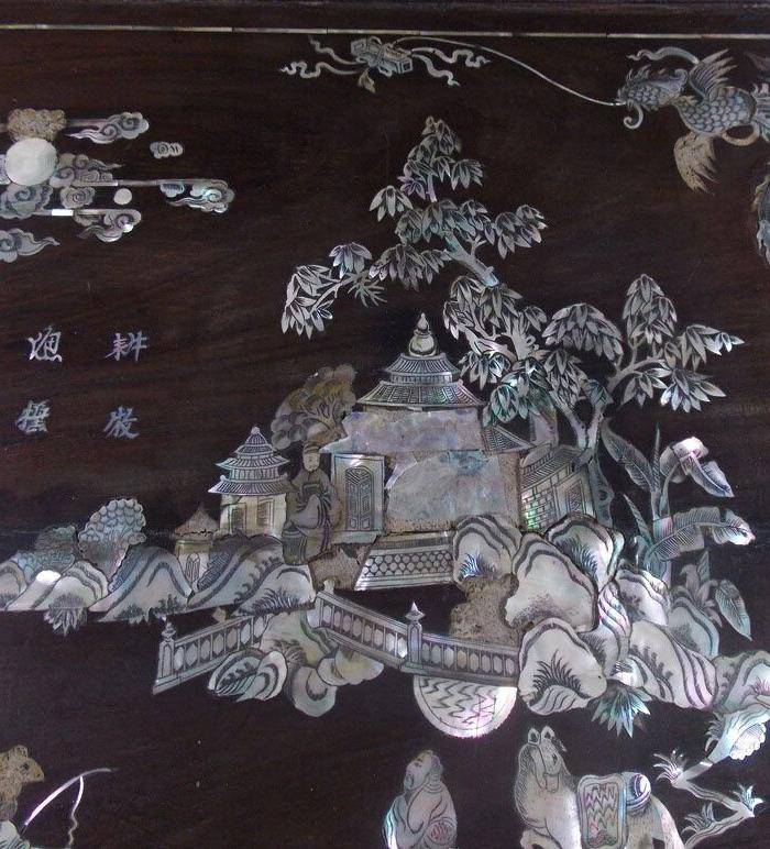 老红木螺钿特大挂屏图6