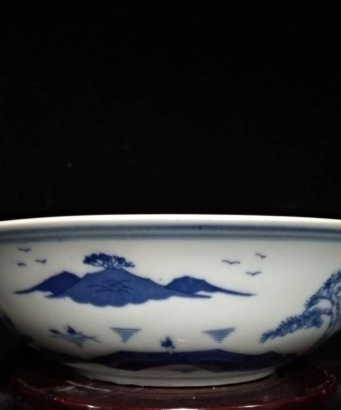 英国回流的人民瓷厂青花大碗图4