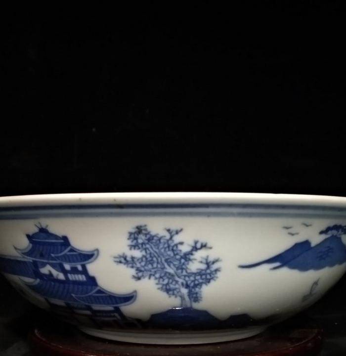 英国回流的人民瓷厂青花大碗图8