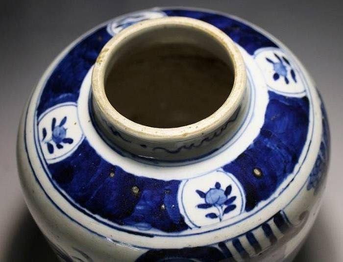 明代天启五子登科青花罐图4