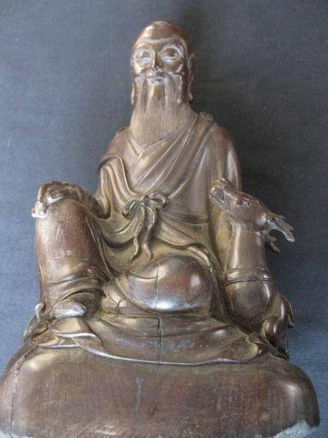 清代木珍 福绿寿星图4