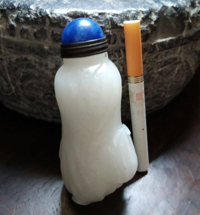 和田白玉 白财鼻烟壶图2