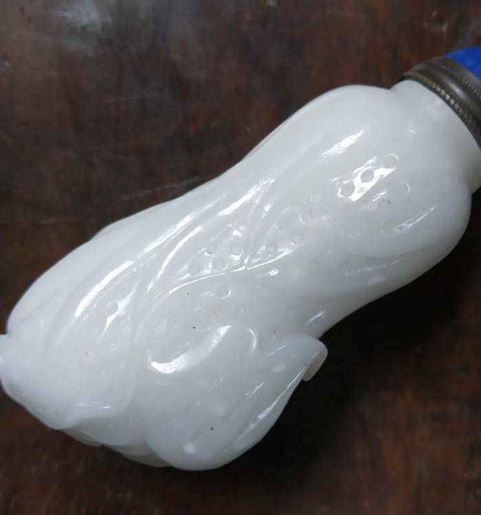 和田白玉 白财鼻烟壶图6
