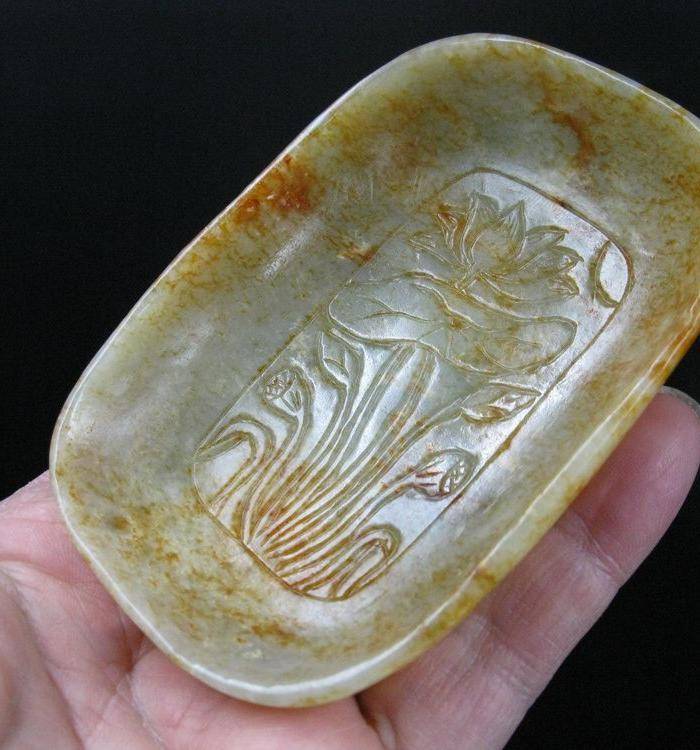 回流文房玉 荷花纹饰 水洗图5