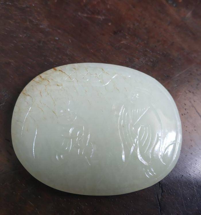 清代 山水人物玉带板图5
