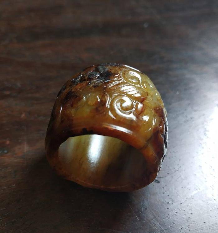 辽金玉 卷云纹搬指图7